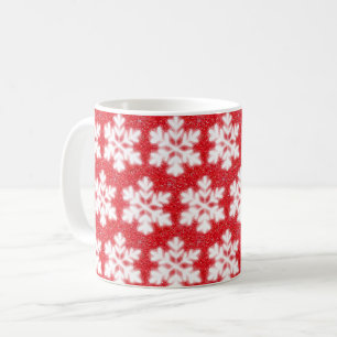 Mug Frosty red North Pole snowflakes sparklinw