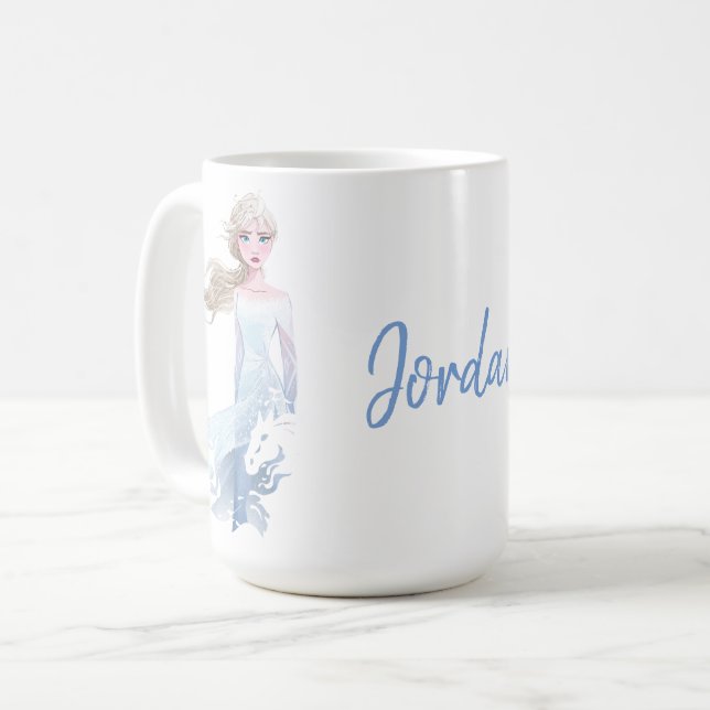 Mug Frozen 2 : Illustration de l'aquarelle Elsa (Devant gauche)
