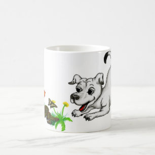 Mug Frühlingserwachen, Welpe mit Schmetterling
