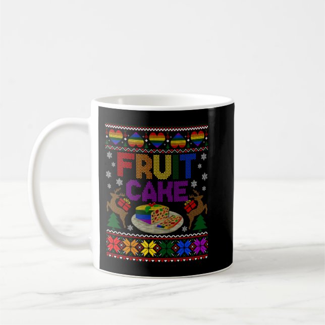 Mug Fruit Gâteau drôle Gay moche de Noël LGBT S (Gauche)