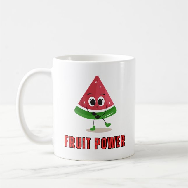 Mug Fruit Power Cute Watermelon Character Design (Gauche)