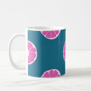 Mug Fruit sans couture motif avec orange. abstrait, ar