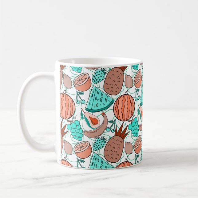 Mug Fruit seamless pattern | Fruit surface pattern 39 (Gauche)