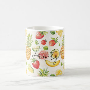 Mug Fruité Bananes Fraises Ananas Citrons