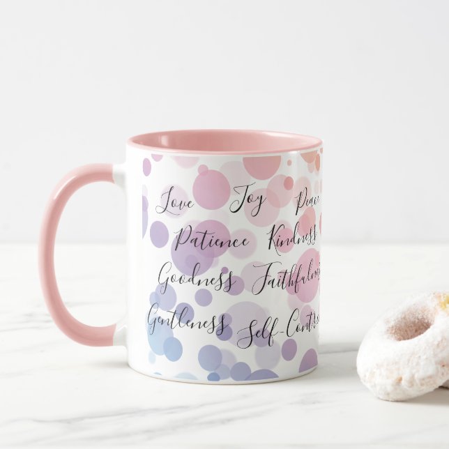 Mug Fruits de l'esprit Bible Verse Citation chrétienne (Avec donut)