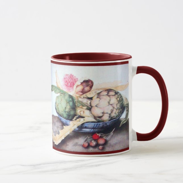MUG FRUITS DE SAISON 4- ARTICHOKES, ROSE & FRAISES (Droite)
