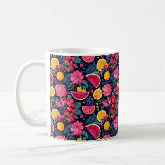 Mug Fruits et fleurs tropicaux (Gauche)