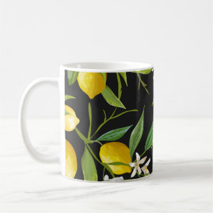 Mug Fruits floraux citron Motif Vintage