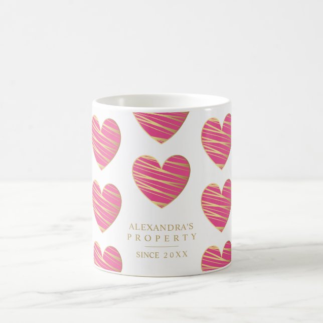 Mug Fuchsia Heart Best Friends Occasion Gift (Centre)