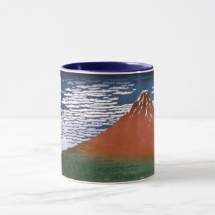 Mug Fuji rouge, Aka Fujiyama Volcan Katsushika Hokusai