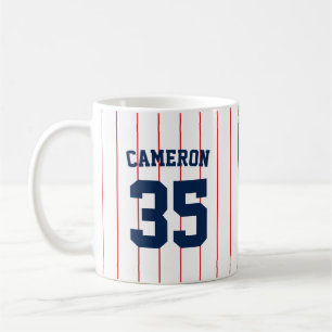 Mug Fully Editable Colors Baseball Jersey Stripes Name