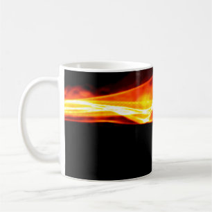 Mug Fumée rouge Abstraite Feu sur arrière - plan noir.