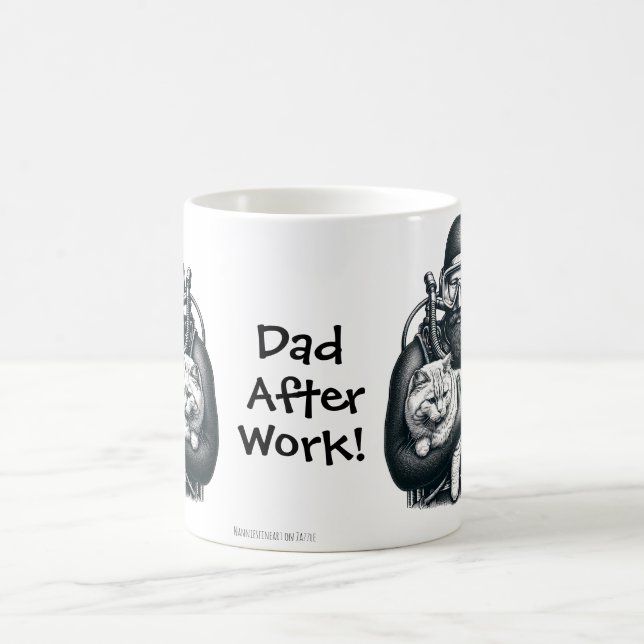 Mug Fun Chat Papa Scuba Diver Personnaliser (Centre)