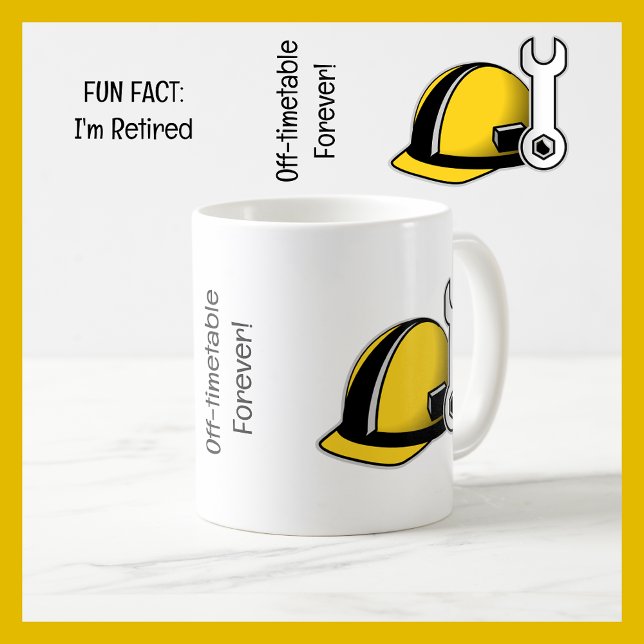 Mug Fun Fact Je suis Retraité Travailleur de construct (Fun Fact: I'm Retired | Funny Retirement Mug for a Construction Worker | Cute modern elegant simple)