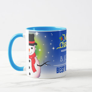 Mug Fun Festin meilleur patron jamais avec Snowman Noë