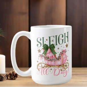 Mug Fun Girl Chic Pink Sleigh Toute la journée Noël