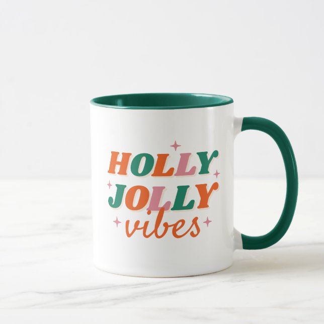 Mug Fun Holly Jolly Vibes Design de Noël (Droite)