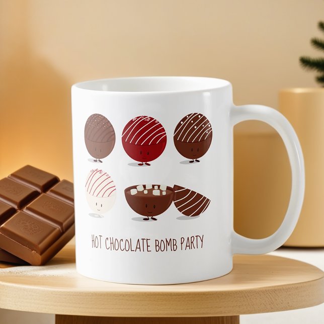 Mug Fun Hot Chocolat Bomb Party (Get these mugs to use at your party and to give to your guests as keepsakes.)