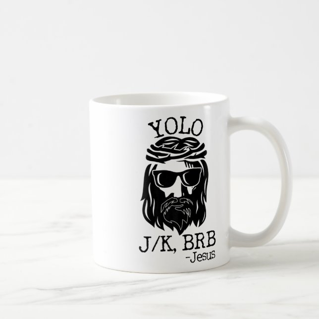 Mug Fun Jesus Pâques Yolo Jk Brb Textes (Droite)