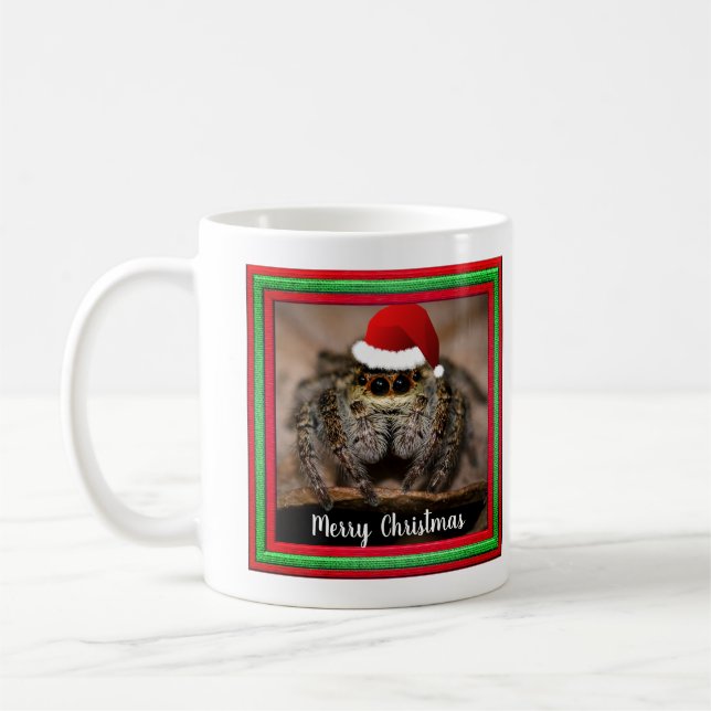 Mug Fun Jumping Spider à Santa Hat Noël (Gauche)