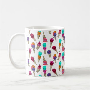 Mug Fun Melty Summer Goth Crâne Crème glace étrange bl