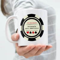 Fun Poker Chip Black Off White Casino Anniversaire