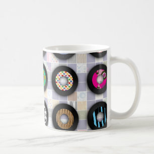 Mug Fun Retro Music Illustrated Vinyl Records Design