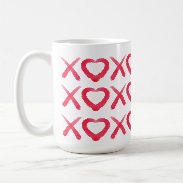 Mug Fun rouge désespéré XOXO aime les baisers (Gauche)