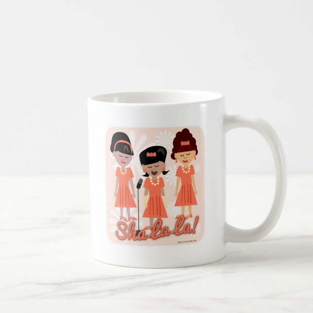 Mug Fun Sixties Girl Group Cute Retro Music Dessin (Droite)