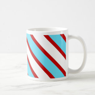 Mug Fun Turquoise Bleu Rouge et Bleu Diagonale