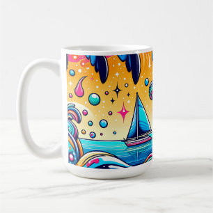 Mug Fun Whimsic Psychedelic Voilier