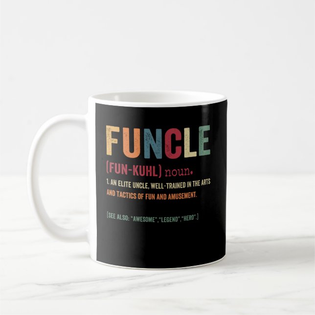Mug Funcle Funny Uncle Définition, Magnifique Héros De (Gauche)