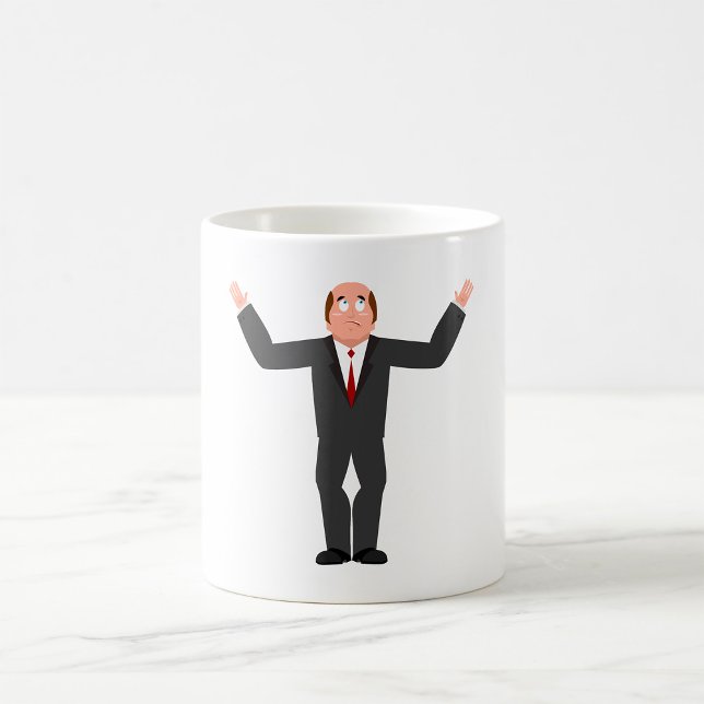 Mug Funky Bald Homme d'affaires hurlant humoristique (Créateur téléchargé)