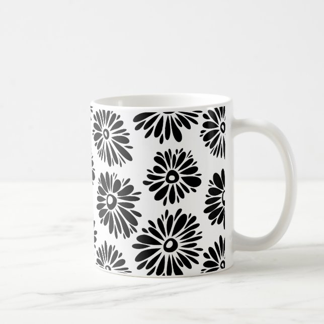 Mug Funky Black et blanc floral (Droite)