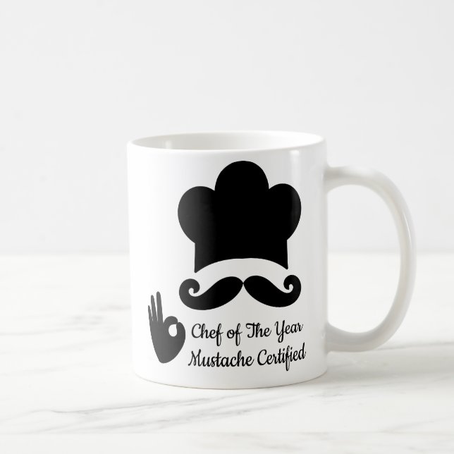 Mug Funky Black Mustache Custom Nom du texte Casquette (Droite)