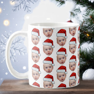 Mug Funky Custom Face Photo Père Noël Head Christmas