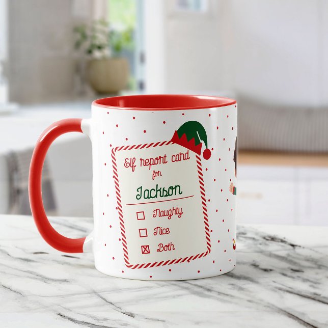 Mug Funky Elf Report Custom Photo Holiday (Créateur téléchargé)