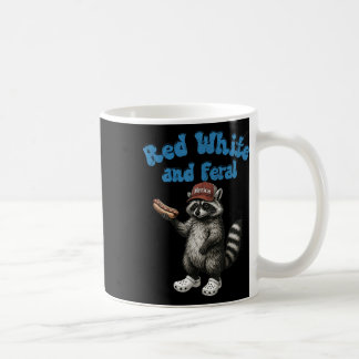 Mug Funky Raccoon Rouge Blanc Et Feral Usa 4 juillet