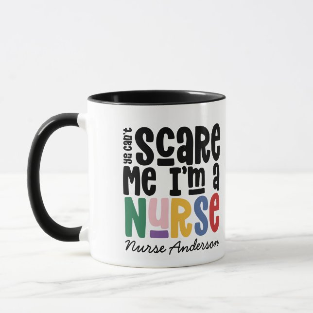 Mug Funky Rainbow infirmière typographie merci moderne (Gauche)