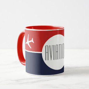 Mug Funky White Plane Avion Pilote