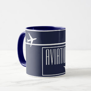 Mug Funky White Plane Avion Pilote