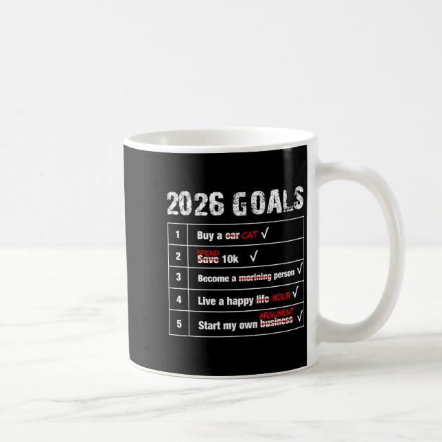 Mug Funny 2026 Goals Hilarious New Year Sarcastic  (Droite)