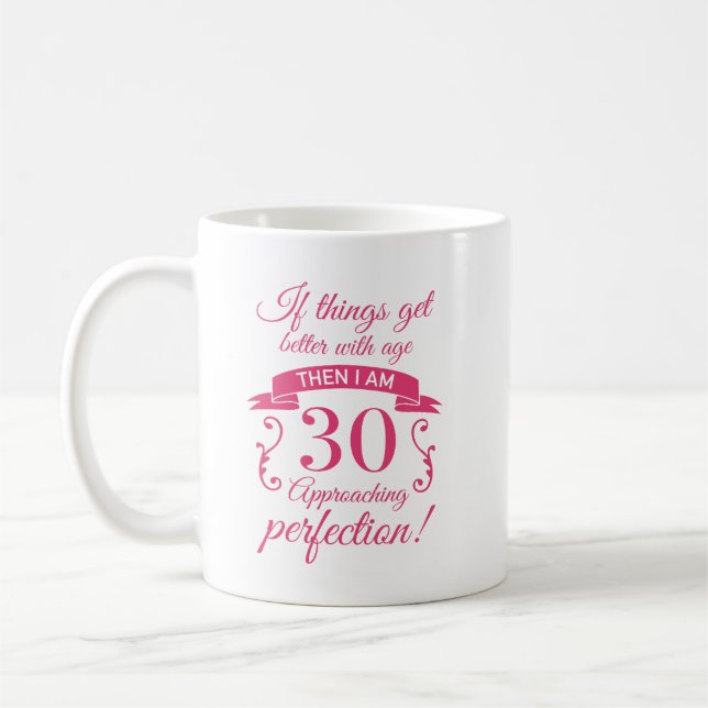 Mug Funny 30e anniversaire 'Perfection' (Gauche)