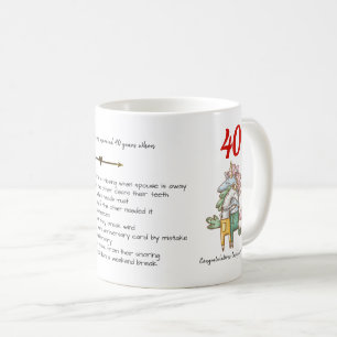 Mug FUNNY 40e anniversaire Mariage Unicornes Customisé