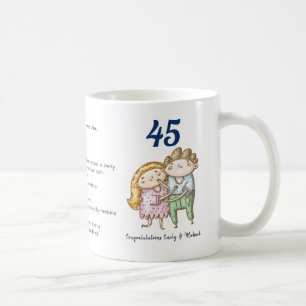 Mug FUNNY 45e anniversaire Mariage Sapphire Customisé