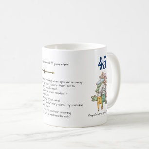 Mug FUNNY 45e anniversaire Mariage Unicornes Customisé