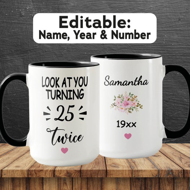 Mug Funny 50th Birthday – Custom Name & Birth Year (Créateur téléchargé)