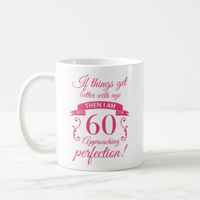 Mug Funny 60e anniversaire 'Perfection' (Gauche)