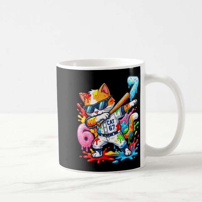 Mug Funny 67 Baseball Dabbing Cat 6 7 Dripng Ice Cream (Droite)