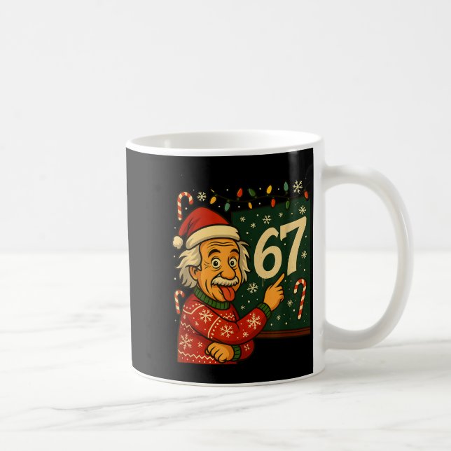 Mug Funny 67 Christmas Sweater Design With Snowflakes  (Droite)